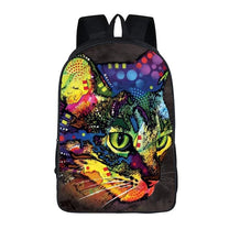 Colorful Psychedelic Cat Print Backpack (17