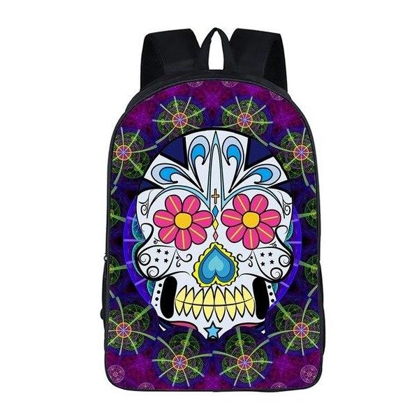 Funky Mexican Skull Print Backpack (17