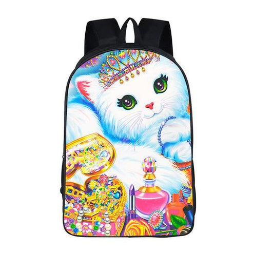 Colorful Cartoon Kitty Cat Backpack (17