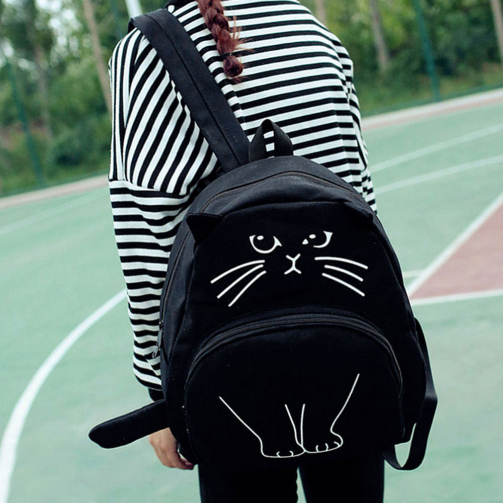 Lucky Cat Canvas Backpack-Black – ShirtsNThingsAZ