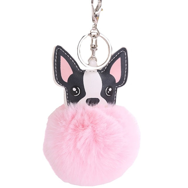 RM Hematite Pink Puffy Chihuahua Keychain